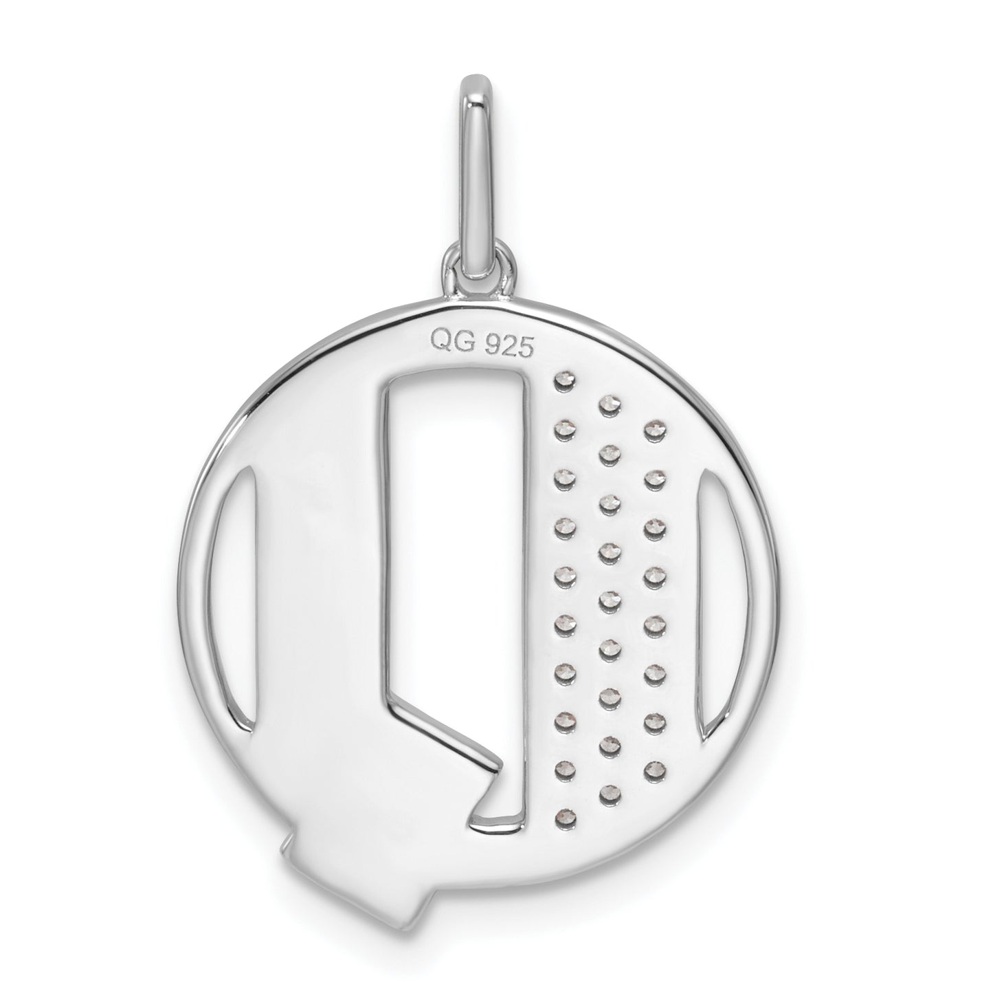 14K White Gold Gatsby Diamond Initial Q Charm