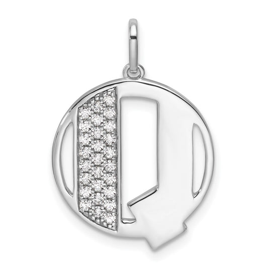 14K White Gold Gatsby Diamond Initial Q Charm