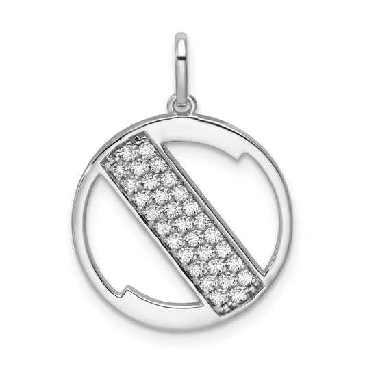 14K White Gold Gatsby Diamond Initial S Charm
