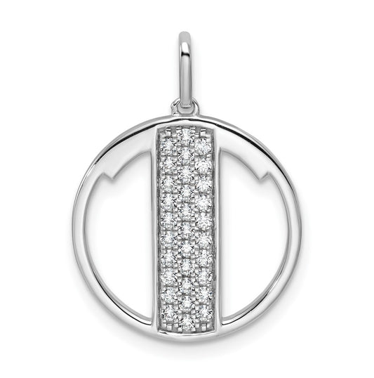 14K White Gold Gatsby Diamond Initial T Charm