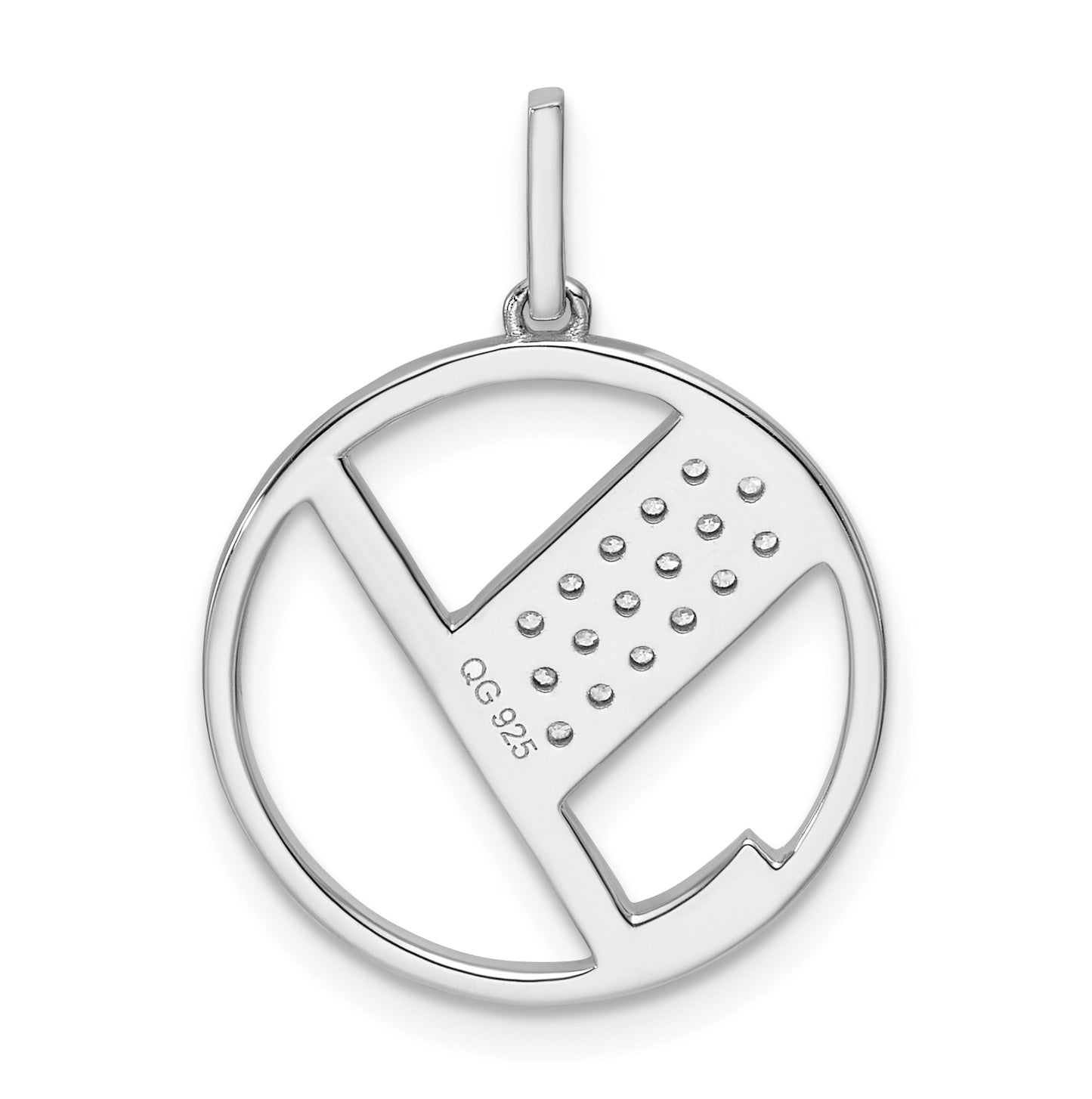 14K White Gold Gatsby Diamond Initial Y Charm