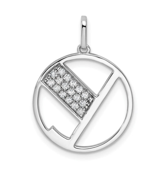 14K White Gold Gatsby Diamond Initial Y Charm
