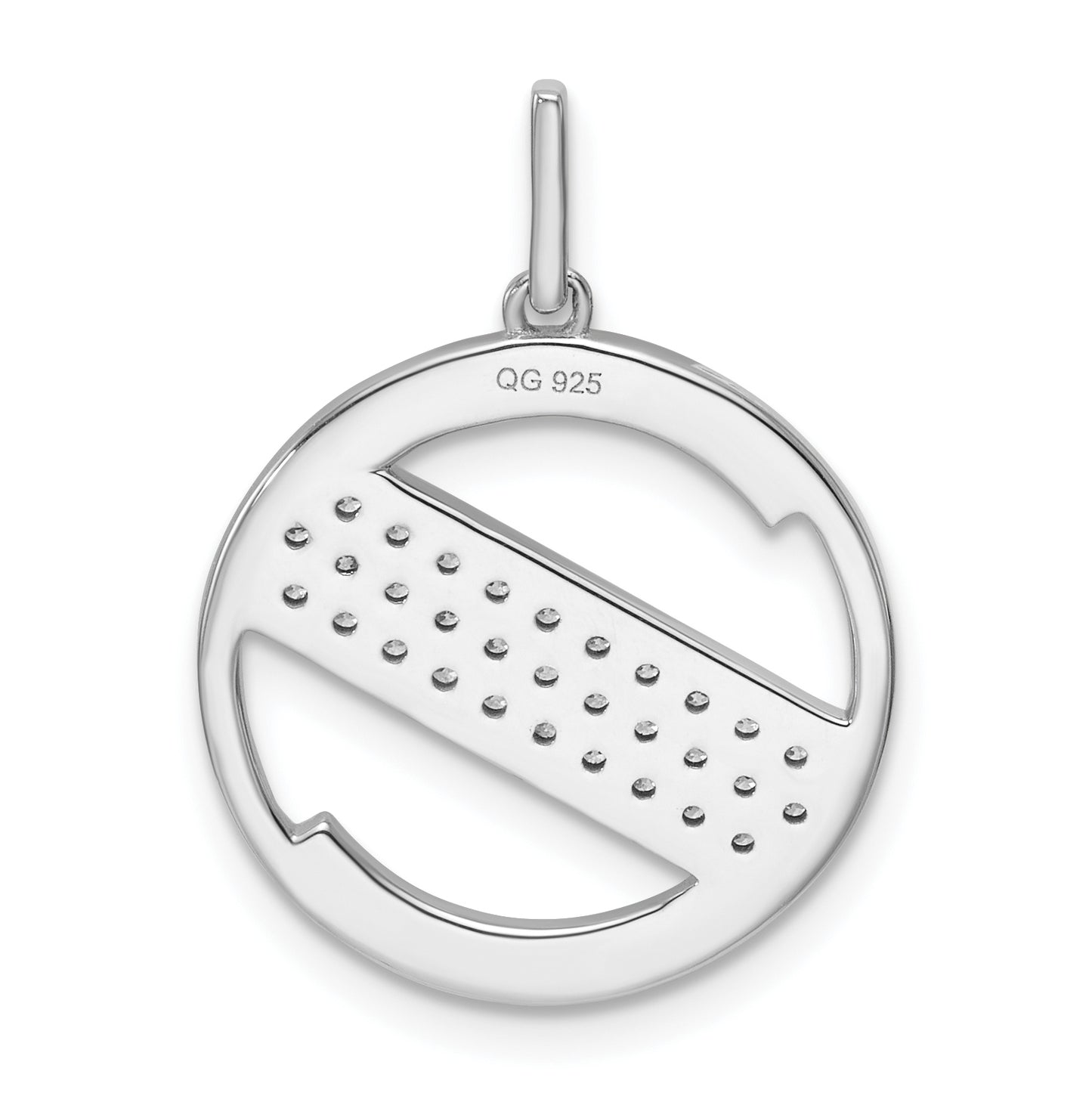 14K White Gold Gatsby Diamond Initial Z Charm