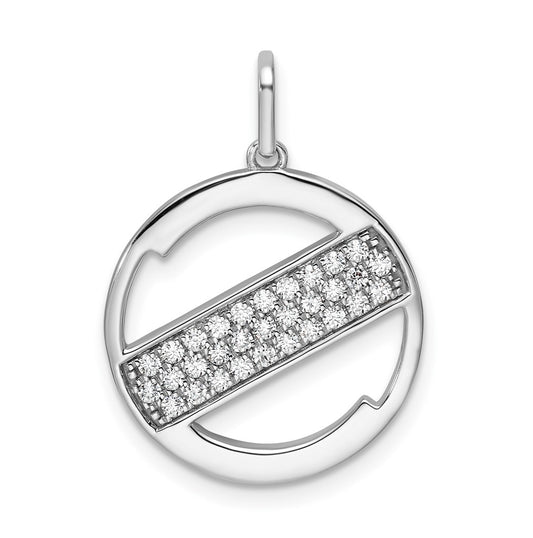 14K White Gold Gatsby Diamond Initial Z Charm