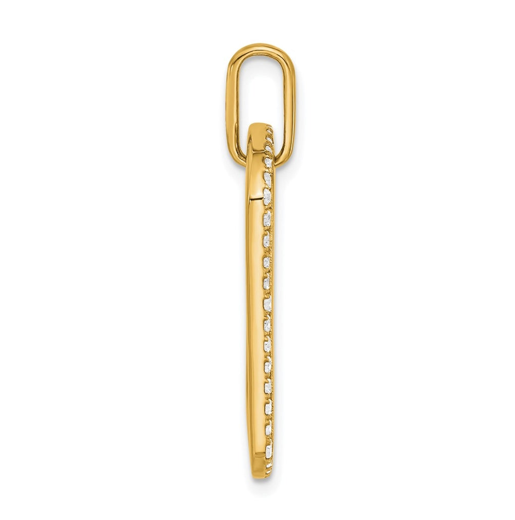 14k Yellow Gold Personalized Diamond Dog Tag Charm