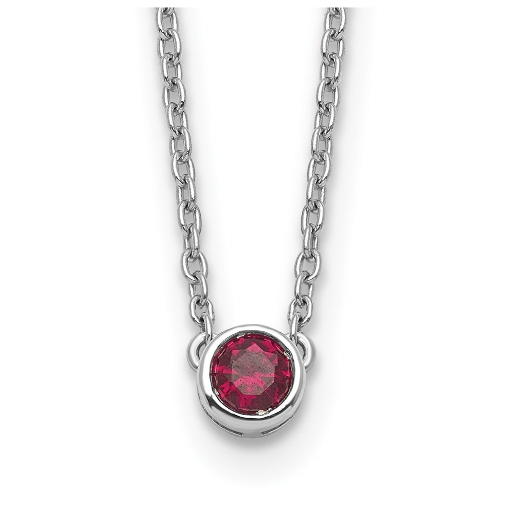 14K Yellow Or White Gold Synthetic Birthstone Complete Family Necklace – Elegant Jewelry Gift for Birthday, Anniversary, Engagement, Wedding