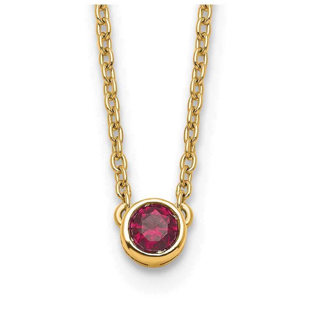 14K Yellow Or White Gold Synthetic Birthstone Complete Family Necklace – Elegant Jewelry Gift for Birthday, Anniversary, Engagement, Wedding