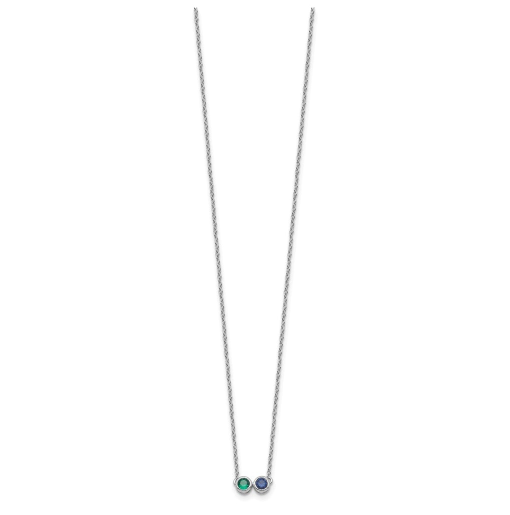 14K Yellow Or White Gold Synthetic Birthstone Complete Family Necklace – Elegant Jewelry Gift for Birthday, Anniversary, Engagement, Wedding
