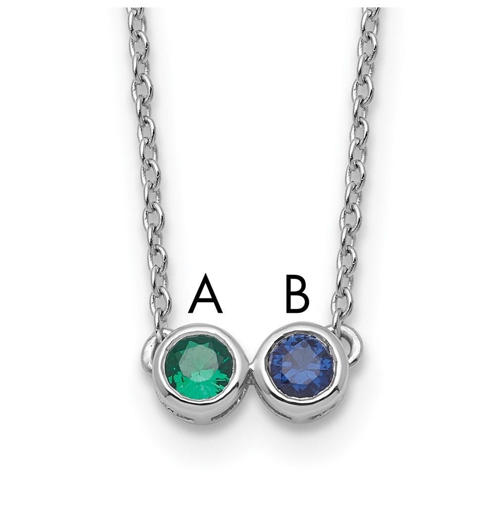 14K Yellow Or White Gold Genuine Birthstone Complete Family Necklace – Elegant Jewelry Gift for Birthday, Anniversary, Engagement, Wedding