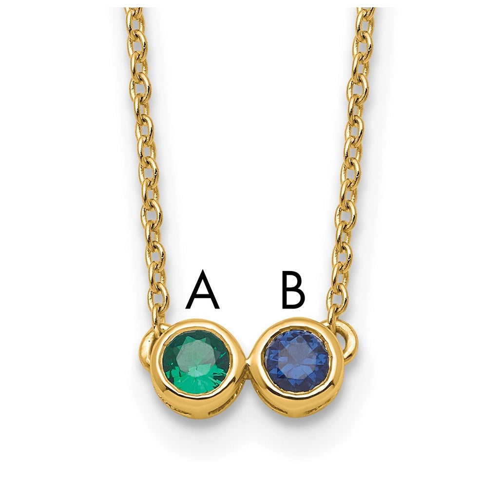 14K Yellow Or White Gold Genuine Birthstone Complete Family Necklace – Elegant Jewelry Gift for Birthday, Anniversary, Engagement, Wedding