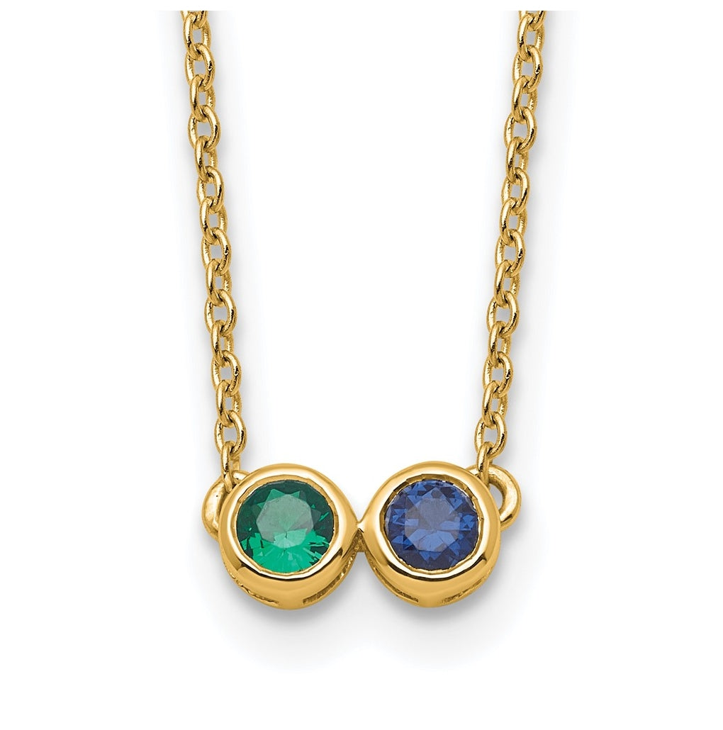 14K Yellow Or White Gold Genuine Birthstone Complete Family Necklace – Elegant Jewelry Gift for Birthday, Anniversary, Engagement, Wedding