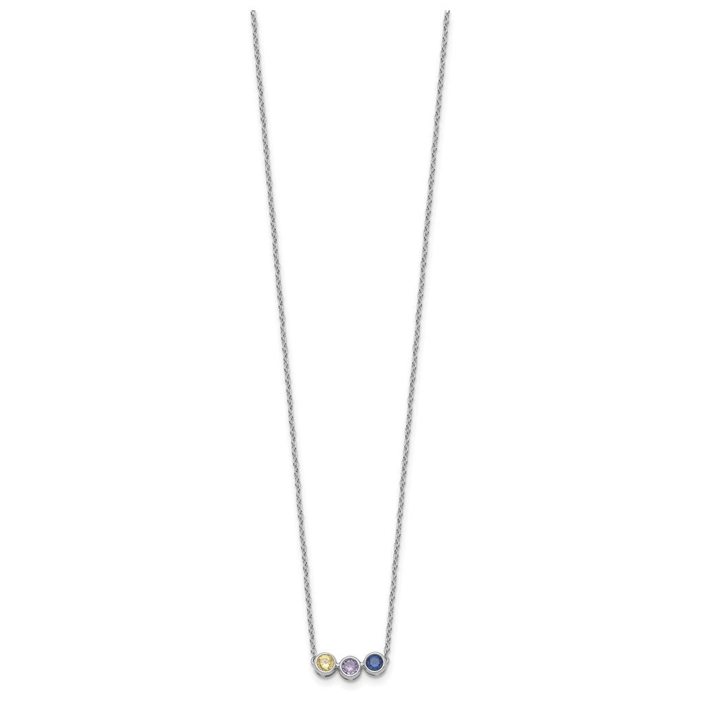 14K Yellow Or White Gold Genuine Birthstone Complete Family Necklace – Elegant Jewelry Gift for Birthday, Anniversary, Engagement, Wedding