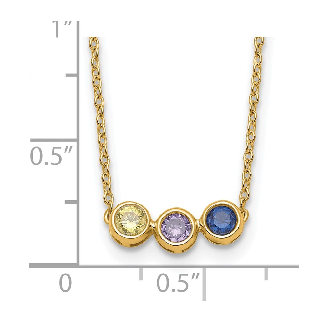 14K Yellow Or White Gold Genuine Birthstone Complete Family Necklace – Elegant Jewelry Gift for Birthday, Anniversary, Engagement, Wedding
