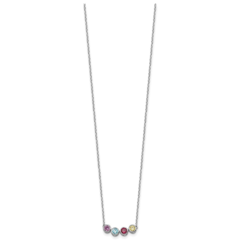 14K Yellow Or White Gold Genuine Birthstone Complete Family Necklace – Elegant Jewelry Gift for Birthday, Anniversary, Engagement, Wedding