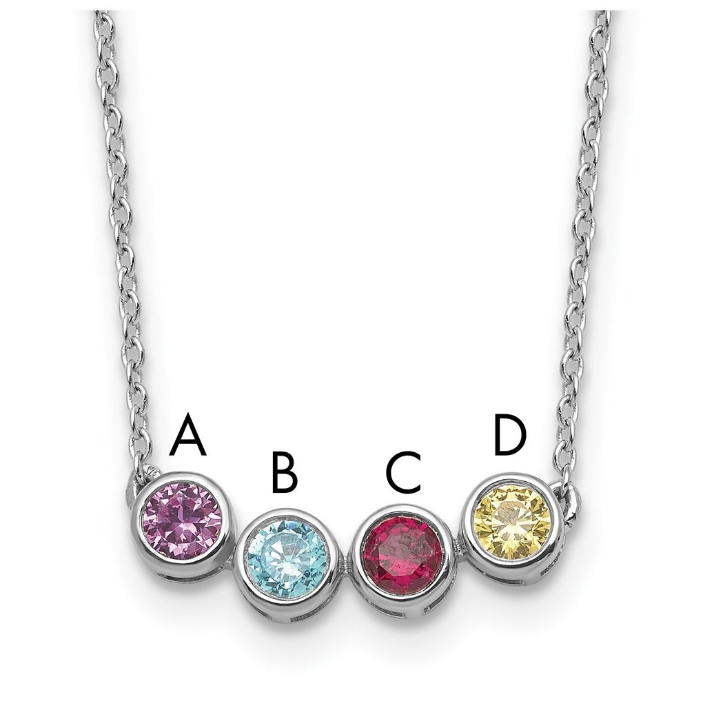 14K Yellow Or White Gold Genuine Birthstone Complete Family Necklace – Elegant Jewelry Gift for Birthday, Anniversary, Engagement, Wedding