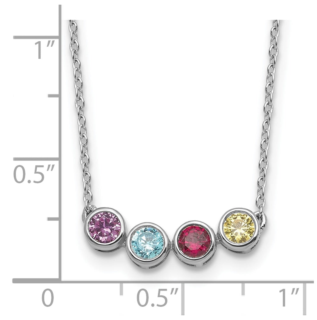 14K Yellow Or White Gold Genuine Birthstone Complete Family Necklace – Elegant Jewelry Gift for Birthday, Anniversary, Engagement, Wedding