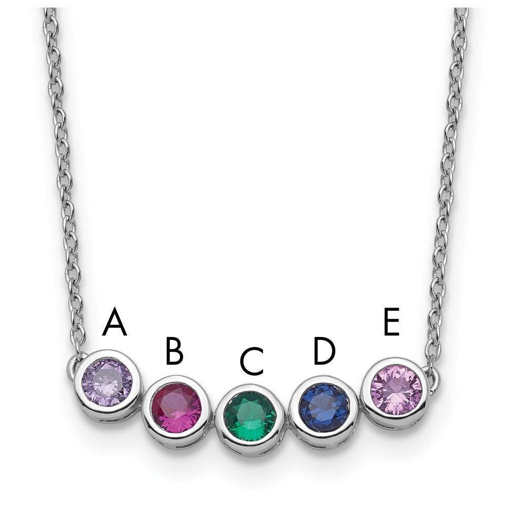 14K Yellow Or White Gold Genuine Birthstone Complete Family Necklace – Elegant Jewelry Gift for Birthday, Anniversary, Engagement, Wedding
