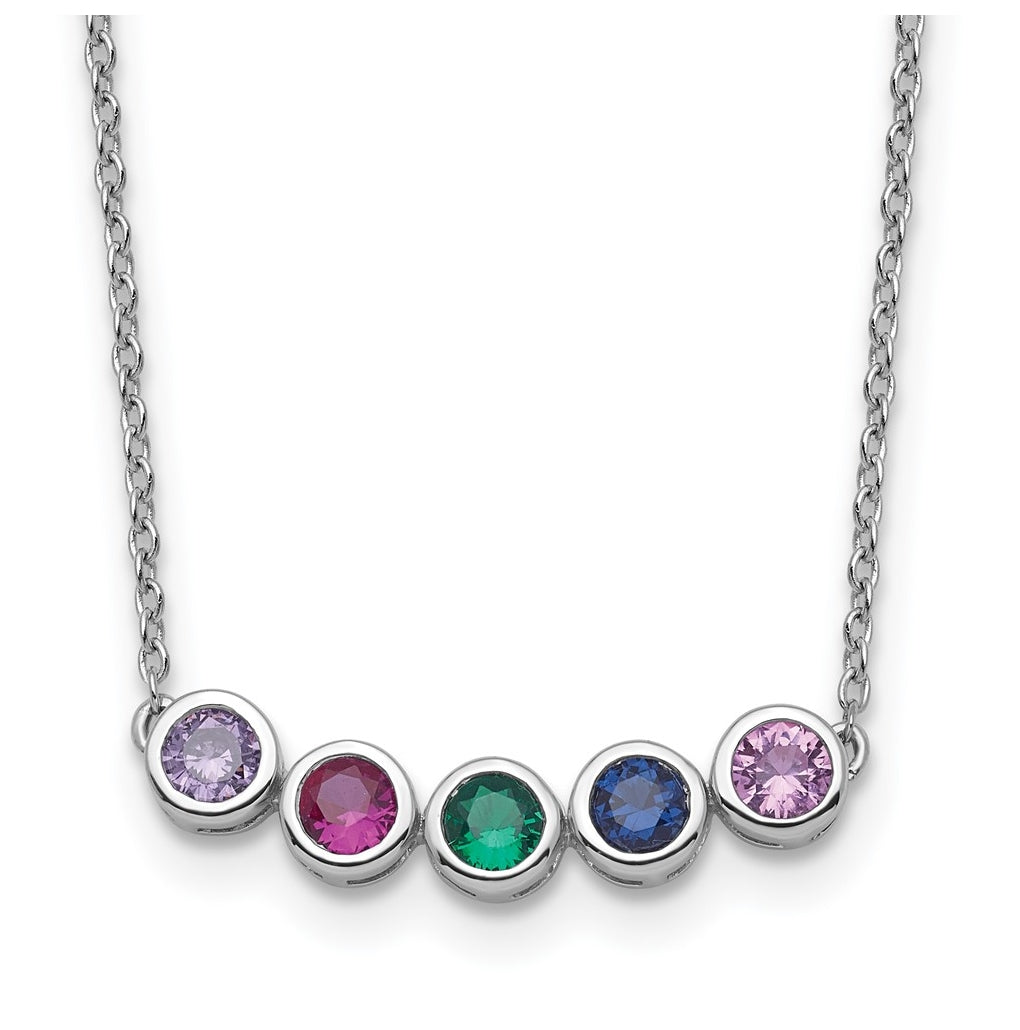14K Yellow Or White Gold Genuine Birthstone Complete Family Necklace – Elegant Jewelry Gift for Birthday, Anniversary, Engagement, Wedding