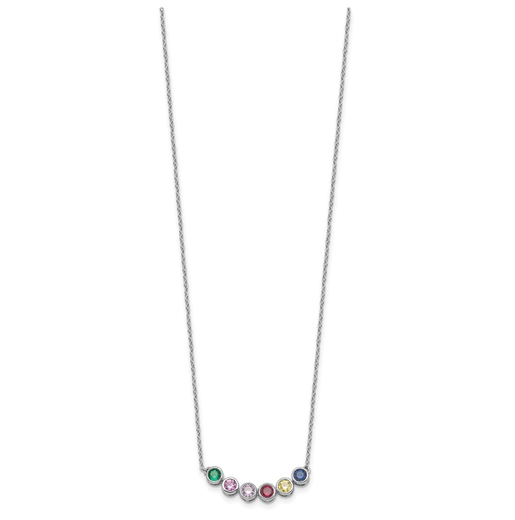 14K Yellow Or White Gold Genuine Birthstone Complete Family Necklace – Elegant Jewelry Gift for Birthday, Anniversary, Engagement, Wedding