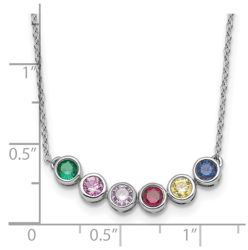 14K Yellow Or White Gold Genuine Birthstone Complete Family Necklace – Elegant Jewelry Gift for Birthday, Anniversary, Engagement, Wedding