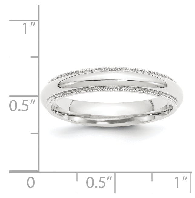 Platinum 4mm Polished Milgrain Comfort-Fit Wedding Band Size 5.5