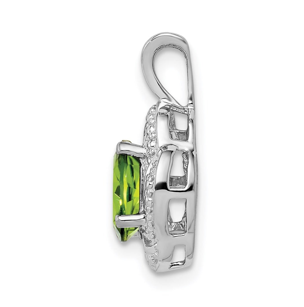 Sterling Silver Rhodium-plated Diamond & Gemstone Pendant – Elegant Jewelry Gift for Birthday, Anniversary, Engagement, Wedding