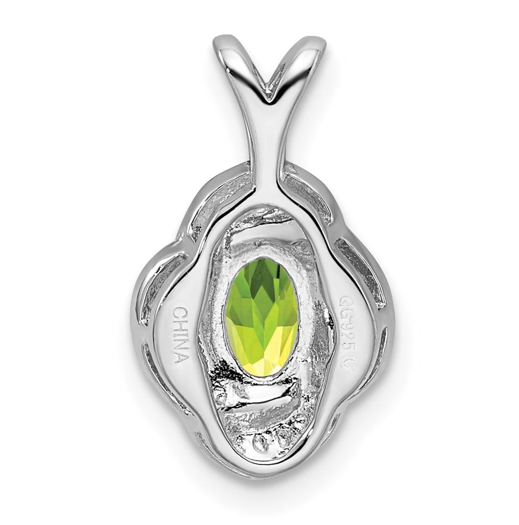 Sterling Silver Rhodium-plated Diamond & Gemstone Pendant – Elegant Jewelry Gift for Birthday, Anniversary, Engagement, Wedding