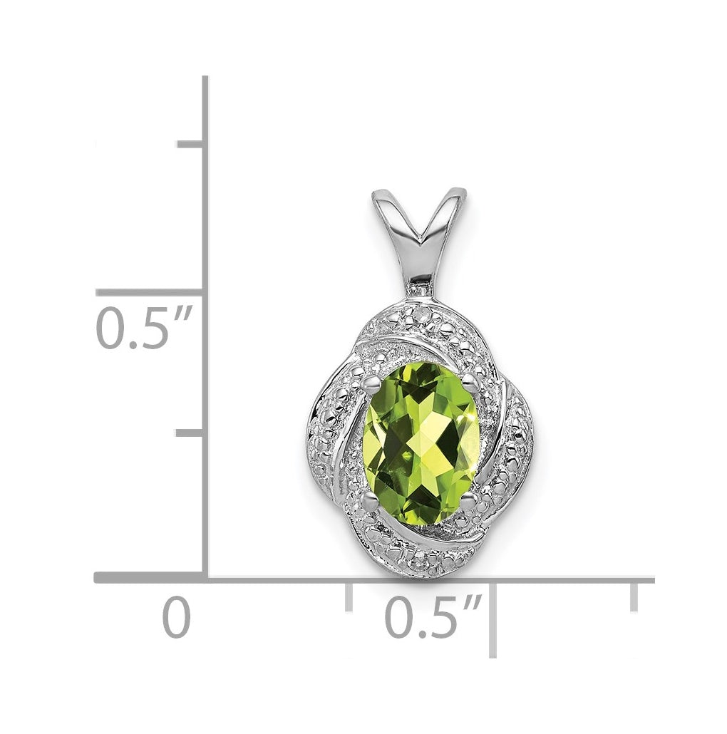 Sterling Silver Rhodium-plated Diamond & Gemstone Pendant – Elegant Jewelry Gift for Birthday, Anniversary, Engagement, Wedding