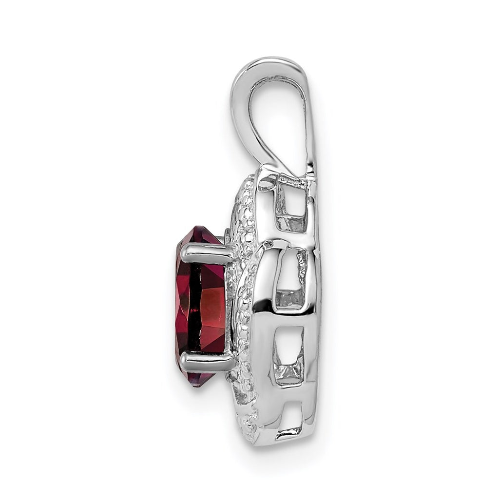 Sterling Silver Rhodium-plated Diamond & Gemstone Pendant – Elegant Jewelry Gift for Birthday, Anniversary, Engagement, Wedding