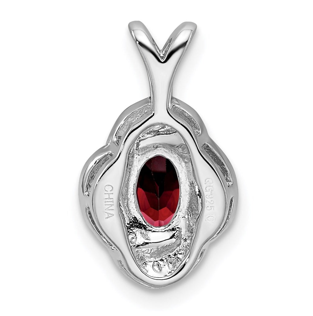 Sterling Silver Rhodium-plated Diamond & Gemstone Pendant – Elegant Jewelry Gift for Birthday, Anniversary, Engagement, Wedding