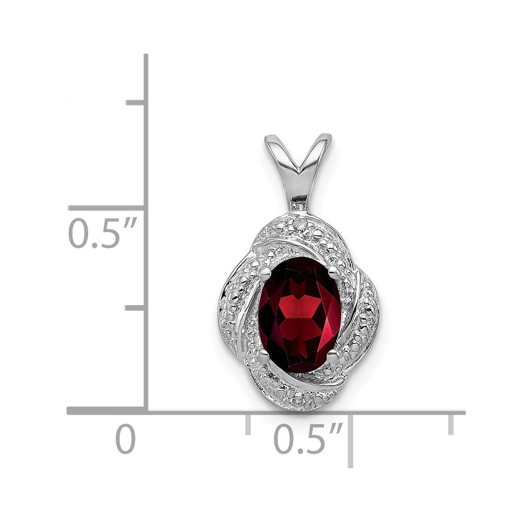 Sterling Silver Rhodium-plated Diamond & Gemstone Pendant – Elegant Jewelry Gift for Birthday, Anniversary, Engagement, Wedding