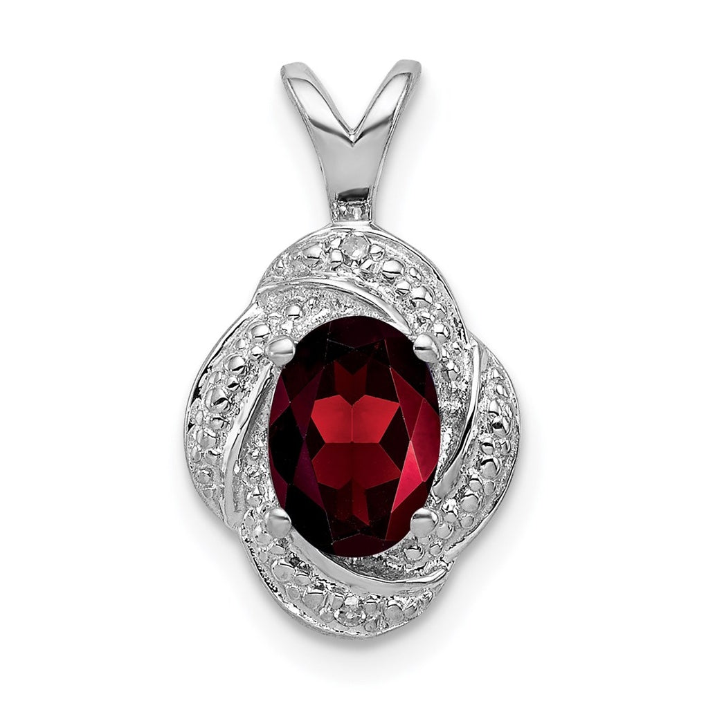 Sterling Silver Rhodium-plated Diamond & Gemstone Pendant – Elegant Jewelry Gift for Birthday, Anniversary, Engagement, Wedding