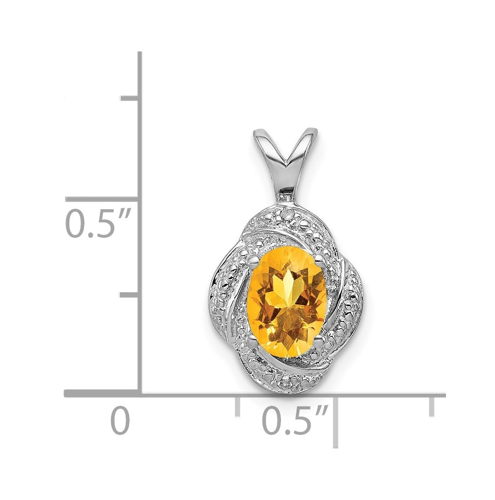 Sterling Silver Rhodium-plated Diamond & Gemstone Pendant – Elegant Jewelry Gift for Birthday, Anniversary, Engagement, Wedding