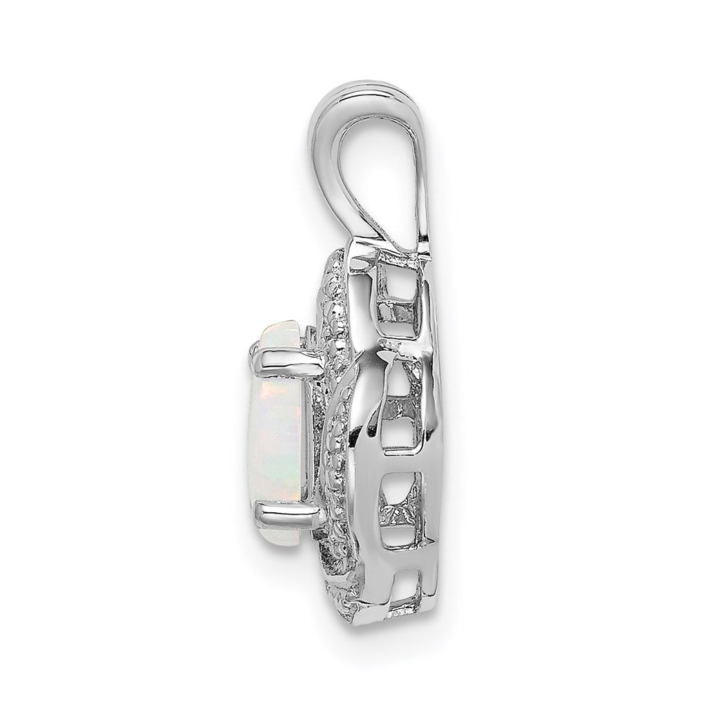 Sterling Silver Rhodium-plated Diamond & Gemstone Pendant – Elegant Jewelry Gift for Birthday, Anniversary, Engagement, Wedding