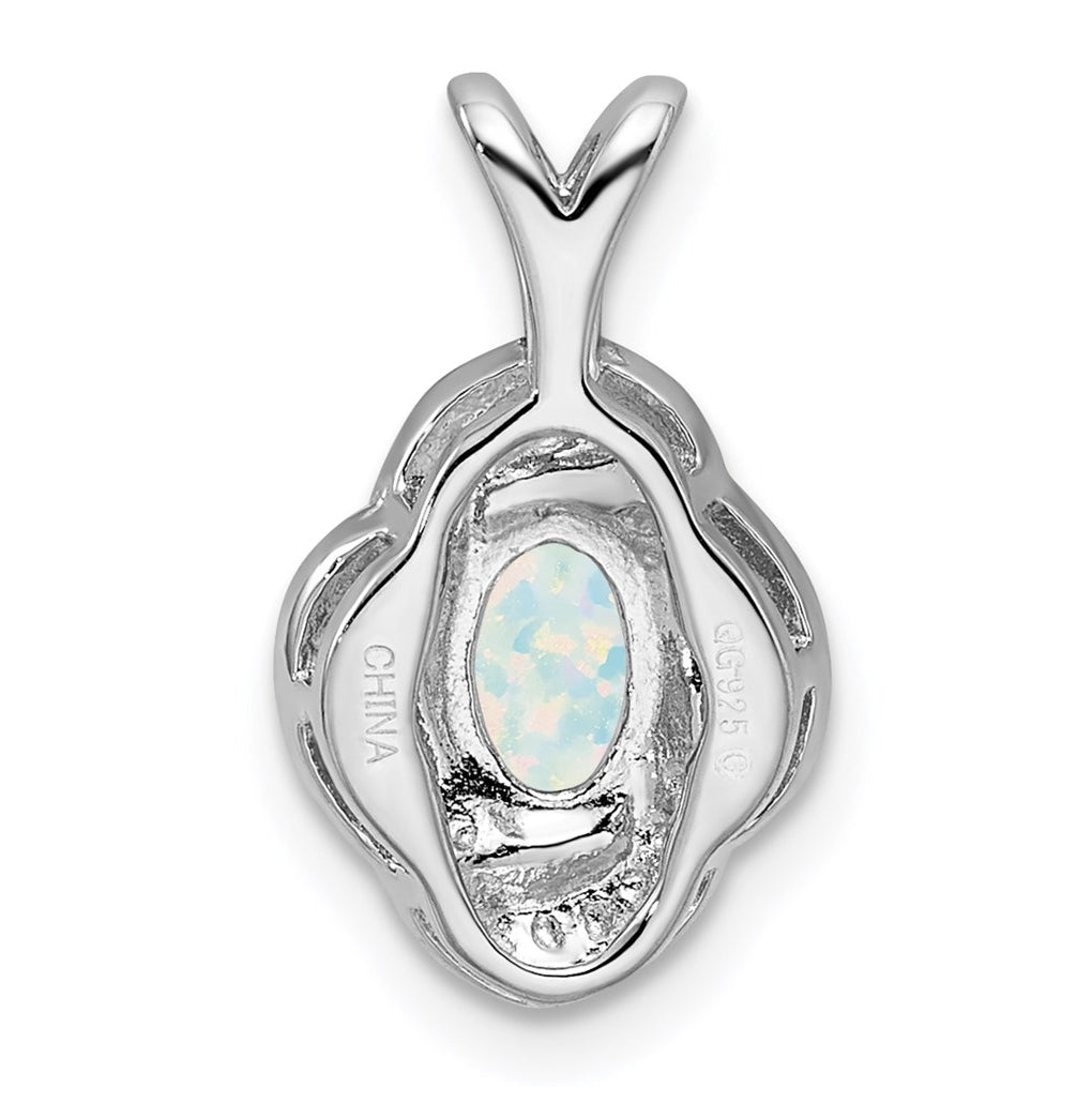 Sterling Silver Rhodium-plated Diamond & Gemstone Pendant – Elegant Jewelry Gift for Birthday, Anniversary, Engagement, Wedding