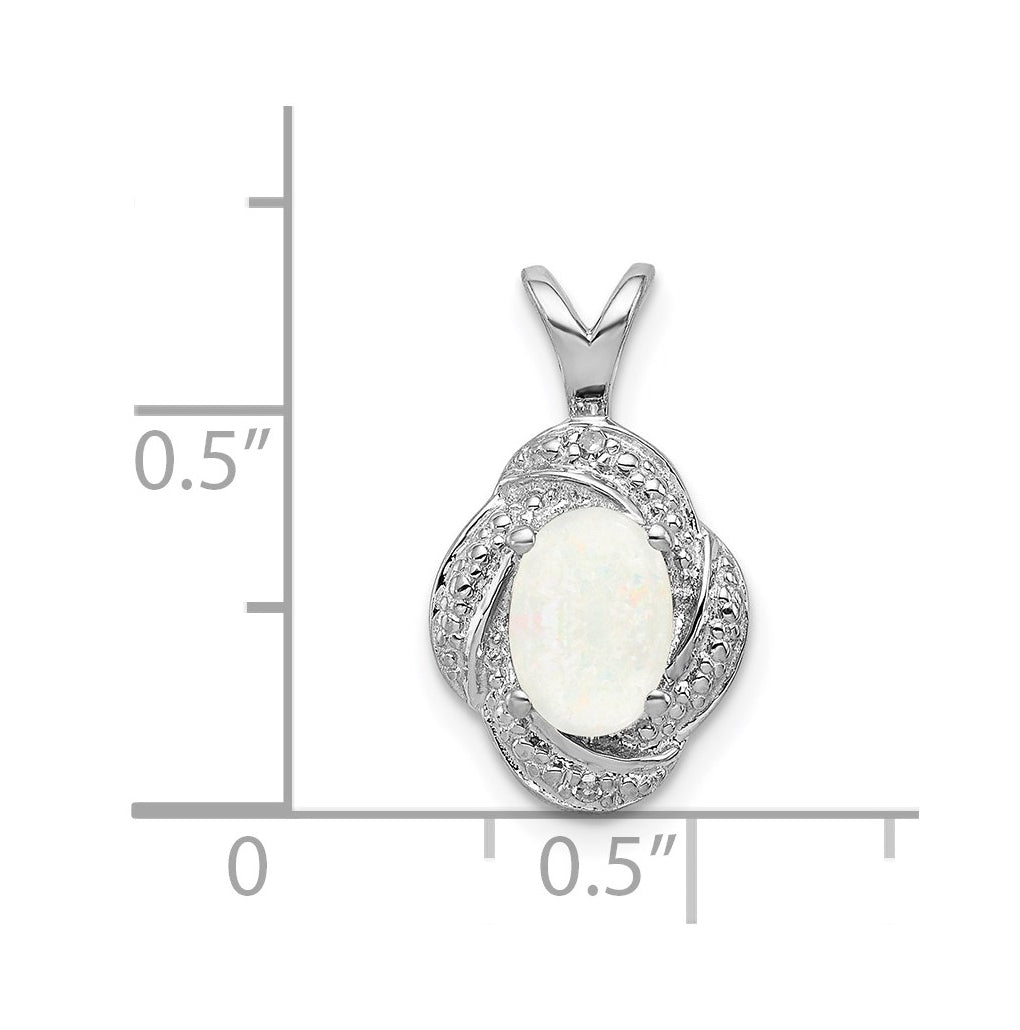 Sterling Silver Rhodium-plated Diamond & Gemstone Pendant – Elegant Jewelry Gift for Birthday, Anniversary, Engagement, Wedding