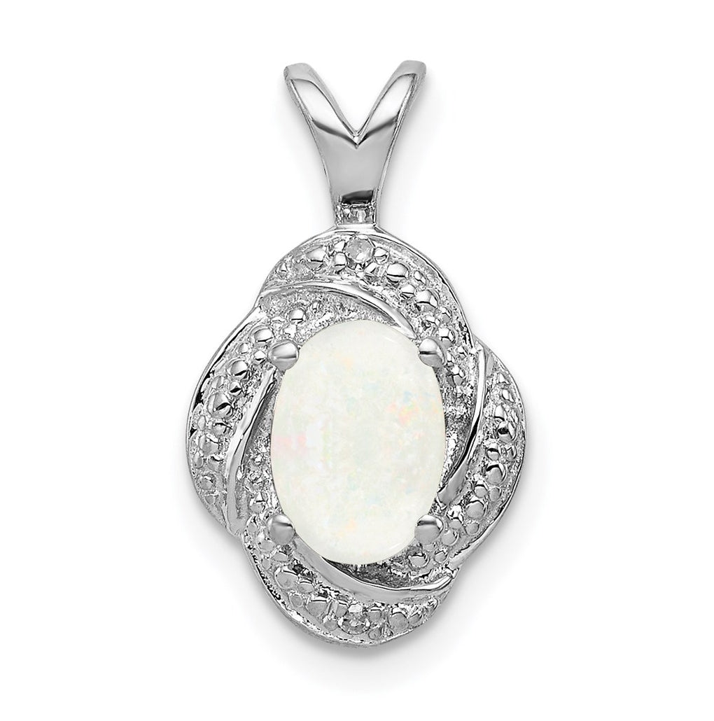 Sterling Silver Rhodium-plated Diamond & Gemstone Pendant – Elegant Jewelry Gift for Birthday, Anniversary, Engagement, Wedding