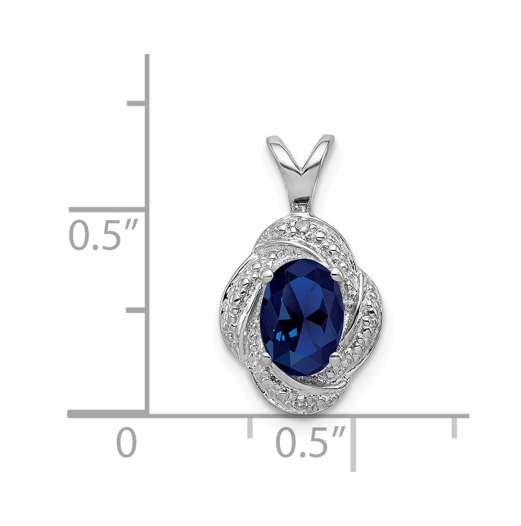 Sterling Silver Rhodium-plated Diamond & Gemstone Pendant – Elegant Jewelry Gift for Birthday, Anniversary, Engagement, Wedding