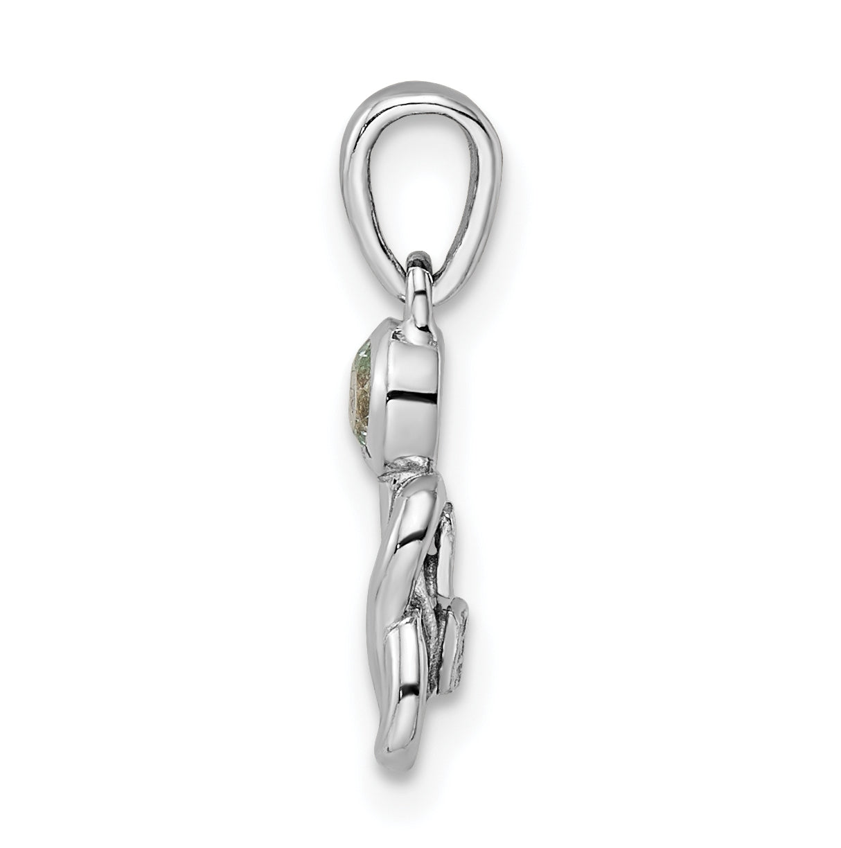 Sterling Silver Rhodium plated Aquamarine Infinity Birthstone Pendant