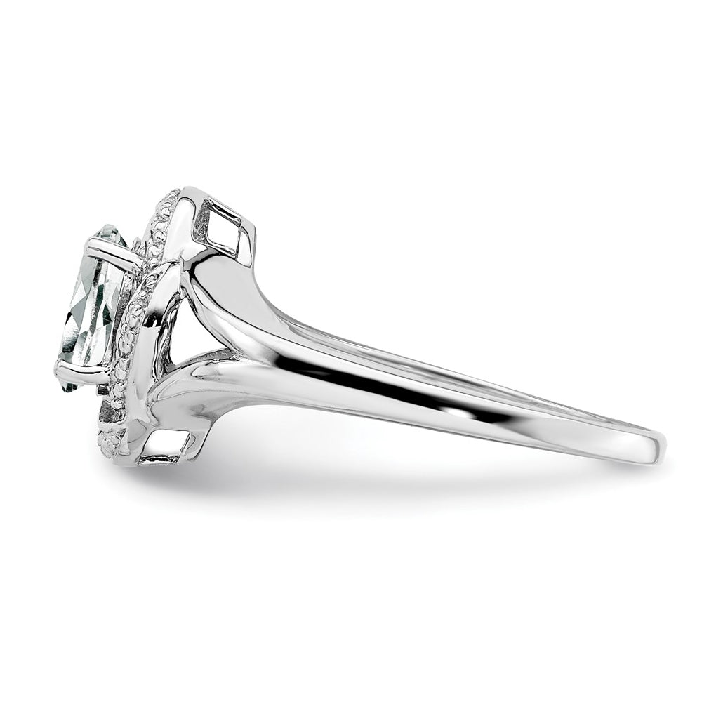 Sterling Silver Rhodium-plated Diamond & Gemstone Ring – Elegant Jewelry Gift for Birthday, Anniversary, Engagement, Wedding