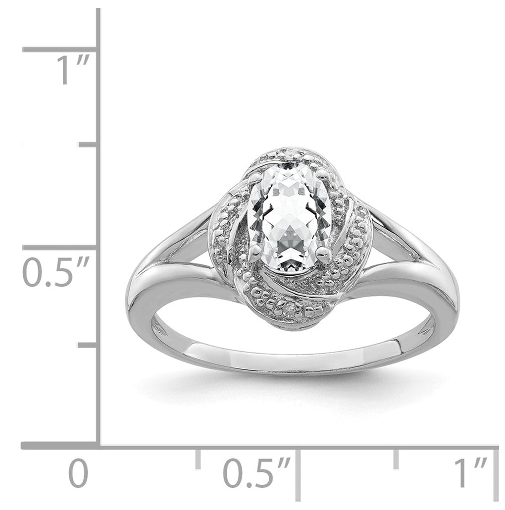 Sterling Silver Rhodium-plated Diamond & Gemstone Ring – Elegant Jewelry Gift for Birthday, Anniversary, Engagement, Wedding