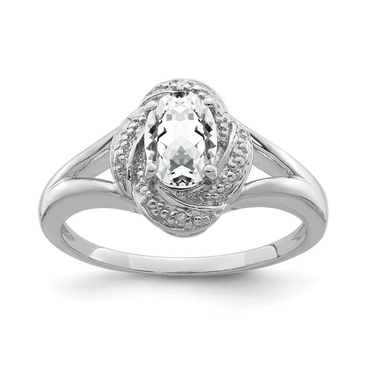 Sterling Silver Rhodium-plated Diamond & Gemstone Ring – Elegant Jewelry Gift for Birthday, Anniversary, Engagement, Wedding