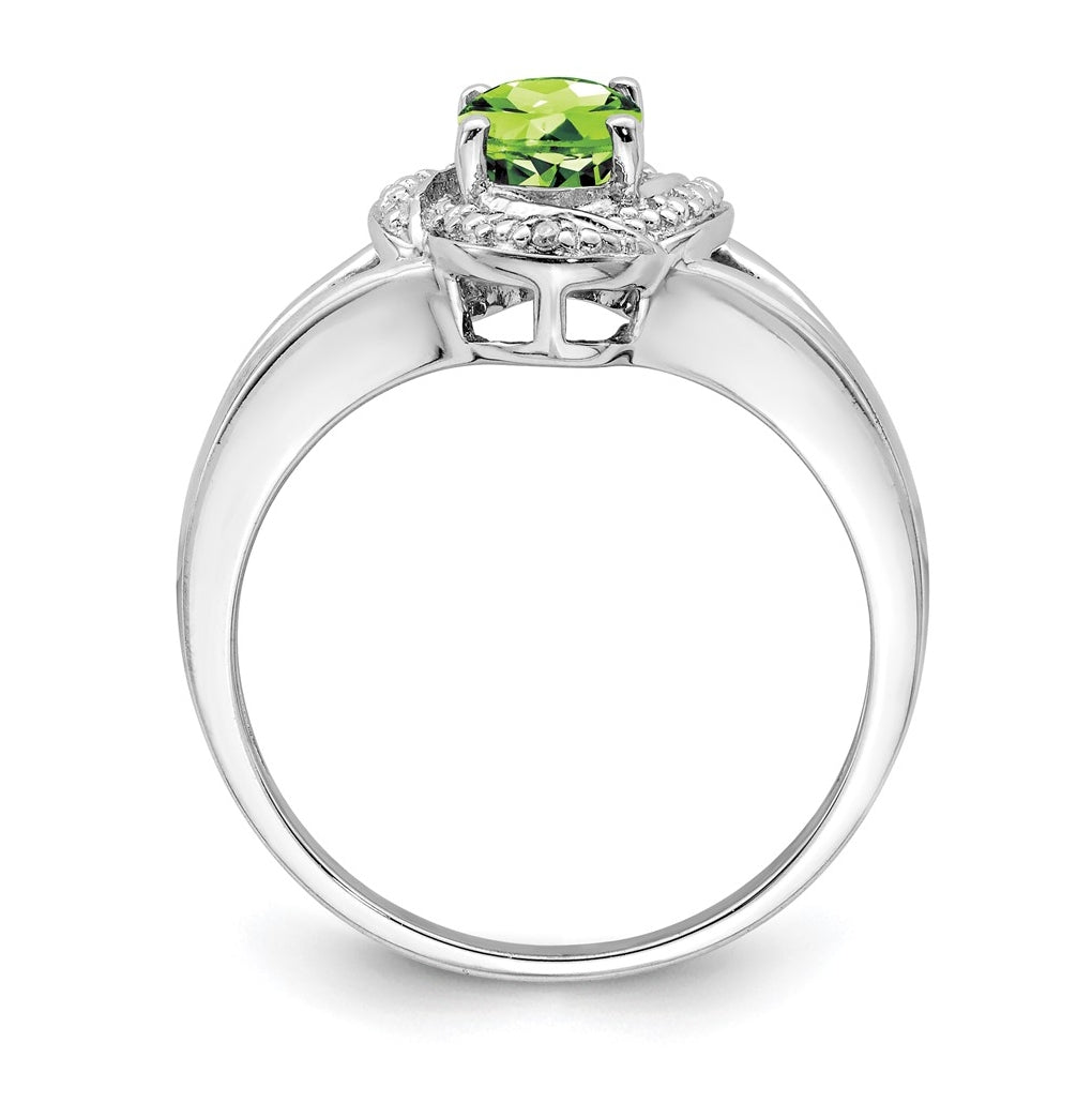 Sterling Silver Rhodium-plated Diamond & Gemstone Ring – Elegant Jewelry Gift for Birthday, Anniversary, Engagement, Wedding