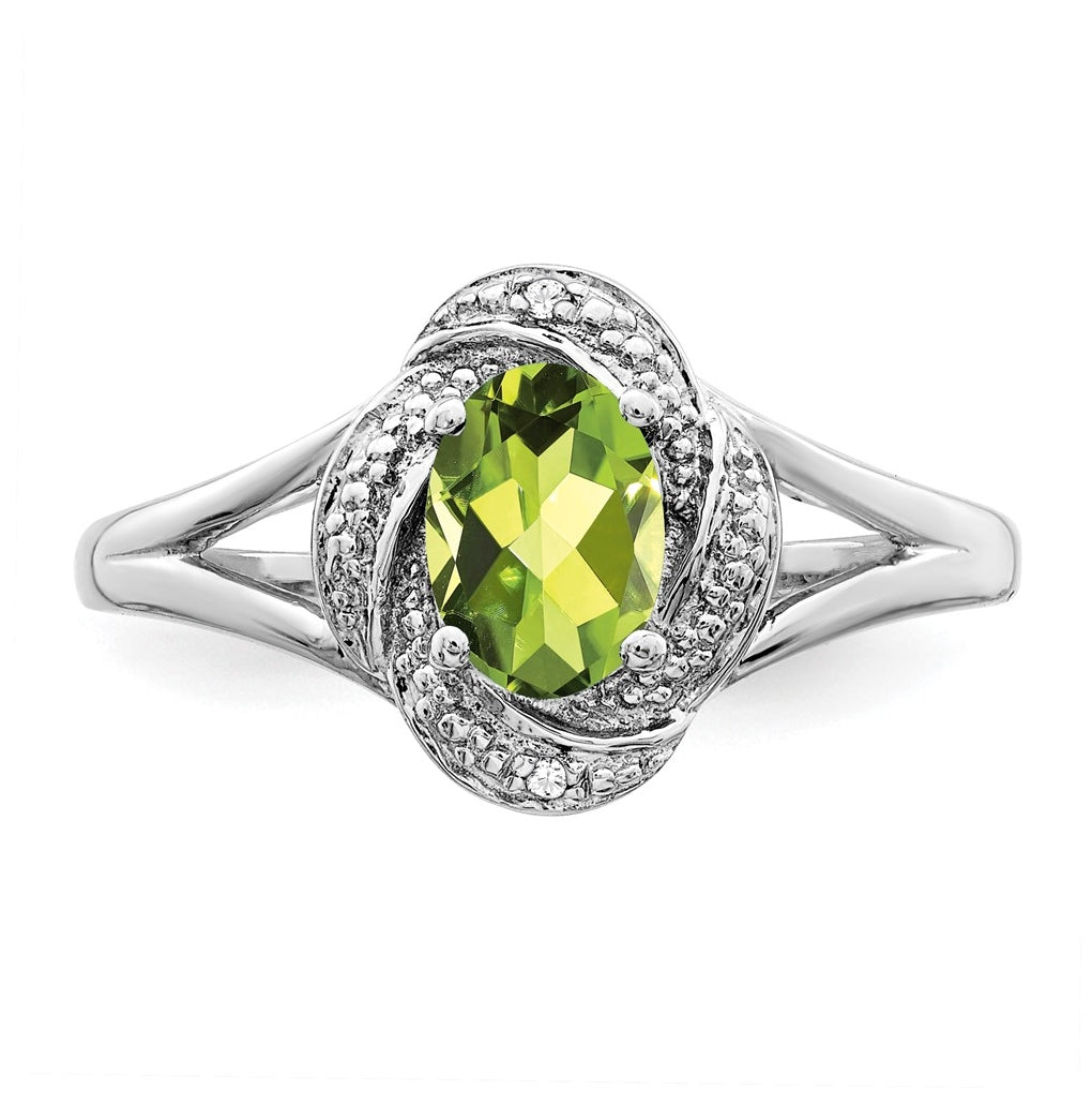 Sterling Silver Rhodium-plated Diamond & Gemstone Ring – Elegant Jewelry Gift for Birthday, Anniversary, Engagement, Wedding