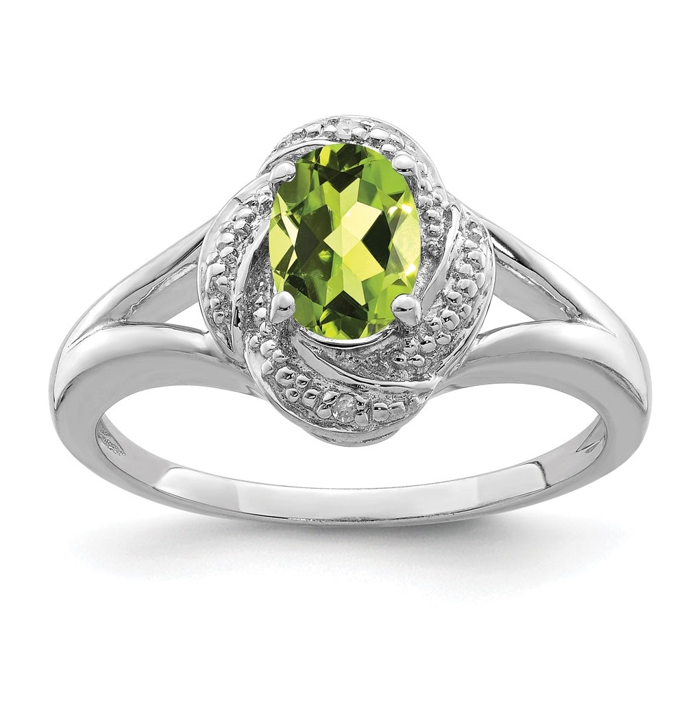 Sterling Silver Rhodium-plated Diamond & Gemstone Ring – Elegant Jewelry Gift for Birthday, Anniversary, Engagement, Wedding