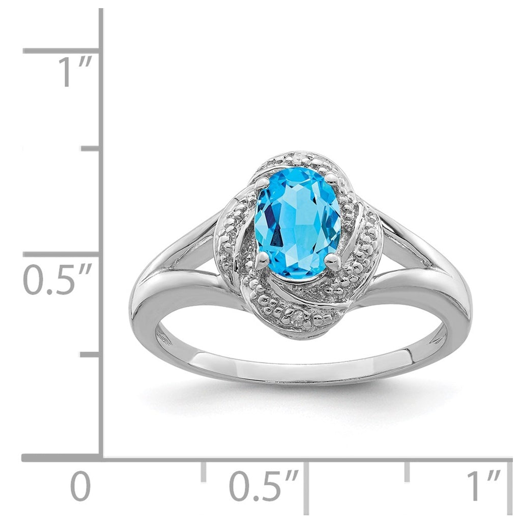 Sterling Silver Rhodium-plated Diamond & Gemstone Ring – Elegant Jewelry Gift for Birthday, Anniversary, Engagement, Wedding