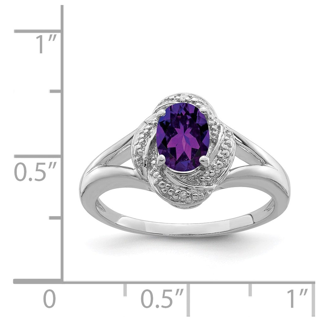 Sterling Silver Rhodium-plated Diamond & Gemstone Ring – Elegant Jewelry Gift for Birthday, Anniversary, Engagement, Wedding