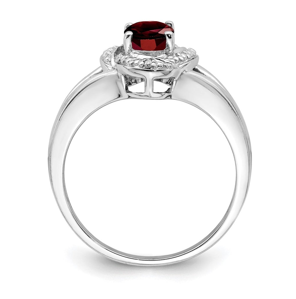 Sterling Silver Rhodium-plated Diamond & Gemstone Ring – Elegant Jewelry Gift for Birthday, Anniversary, Engagement, Wedding