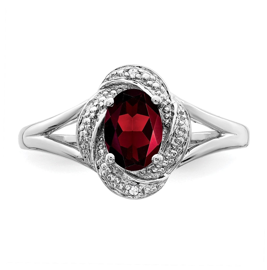 Sterling Silver Rhodium-plated Diamond & Gemstone Ring – Elegant Jewelry Gift for Birthday, Anniversary, Engagement, Wedding
