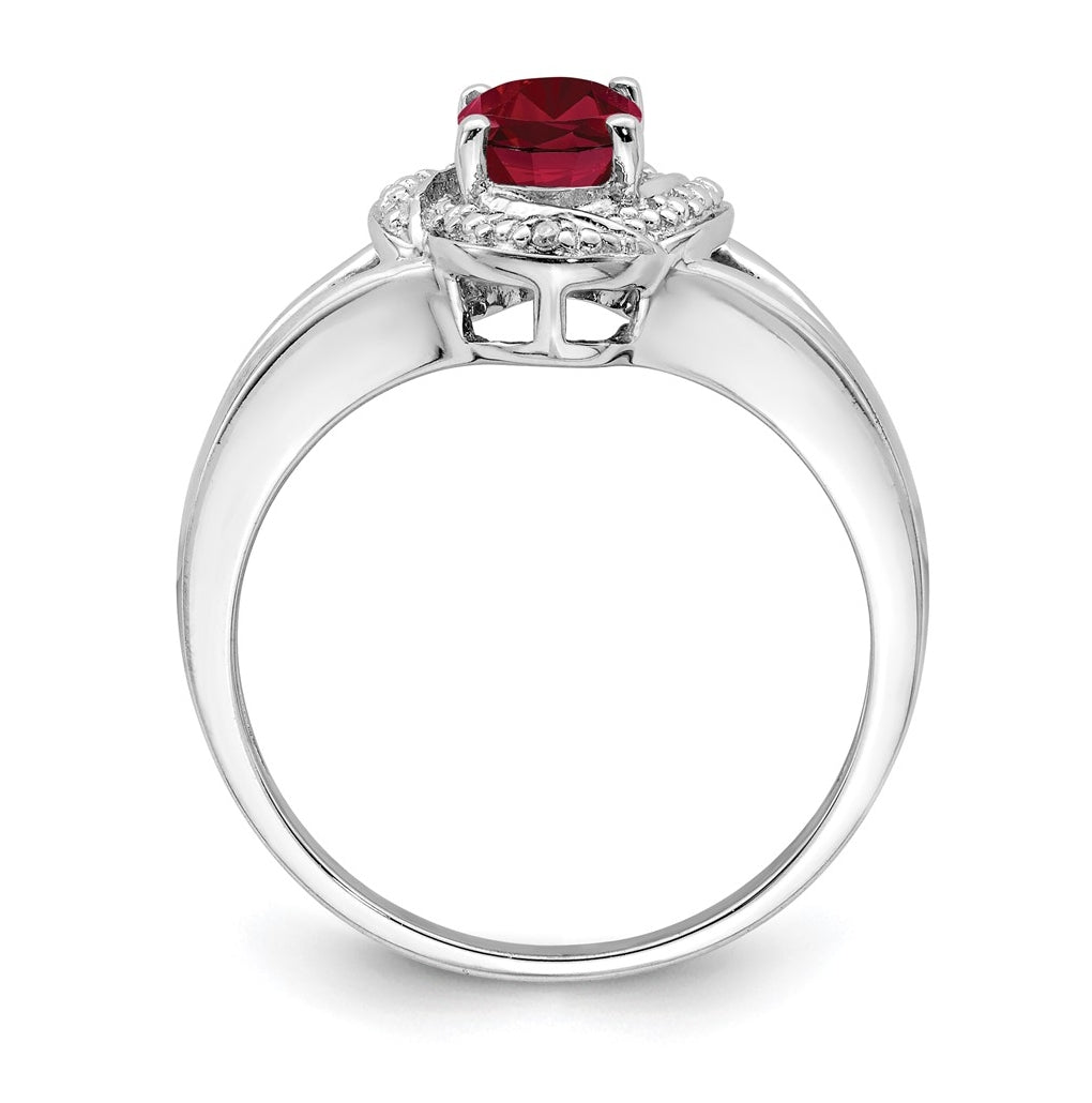 Sterling Silver Rhodium-plated Diamond & Gemstone Ring – Elegant Jewelry Gift for Birthday, Anniversary, Engagement, Wedding